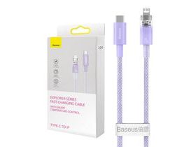 Rychlonabíjecí kabel Baseus USB-C na Lightning Explorer Series 1m, 20W (fialový)