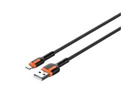 LDNIO LS532, kabel USB - Lightning 2 m (šedo-oranžový)