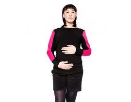 Těhotenské manšestrové kraťásky Be MaaMaa - DINA černé