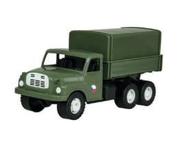 Auto nákladní Tatra 148 khaki vojenská plast 30cm v krabici 35x18x13cm