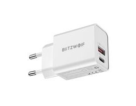 Nástěnná nabíječka Blitzwolf BW-S20, USB, USB-C, 20W (bílá)