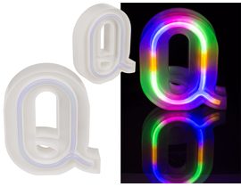 Neonové světlo písmeno Q