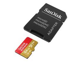 Paměťová karta SANDISK EXTREME microSDXC 64 GB 170/80 MB/s UHS-I U3 ActionCam (SDSQXAH-064G-GN6AA)