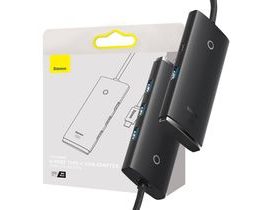 Rozbočovač 4v1 Baseus Lite Series USB-C na 4x USB 3.0 + USB-C, 2m (černý)