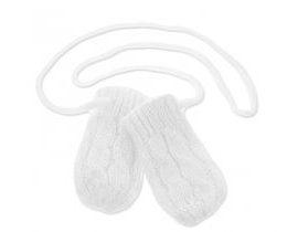 Zimní pletené kojenecké rukavičky se vzorem - bílé, Baby Nellys