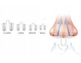 Sada transparentních vložek do nosu proti chrápání - 4 velikosti