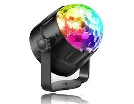 RGB LED diskokoule s dálkovým ovládáním a zvukovým senzorem (APT)