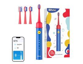 Sonický zubní kartáček s aplikací pro děti, sada špiček Bitvae BVK7S (modrý)