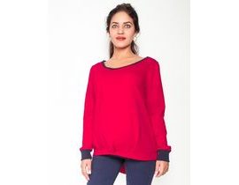 Be MaaMaa Těhotenské triko/mikina dlouhý rukáv Esti - červené, vel. XL