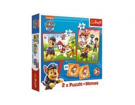 Puzzle 2v1 + pexeso Psí tým Tlapková patrola/Paw Patrol 27,5x20,5cm v krabici 28x28x6cm