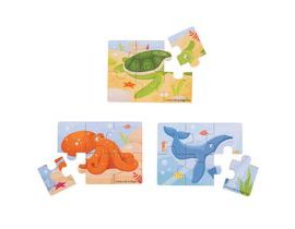 Bigjigs Toys puzzle 3v1 morská zvieratká