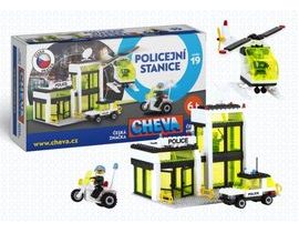 Stavebnica Cheva 19 Policajná stanica plast 335ks v vedre 21x23x21cm Cena za 1ks