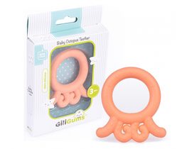 GiliGums Dětské silikonové kousátko Baby Octopus Teether, 3m+, meruňkova, 1 ks