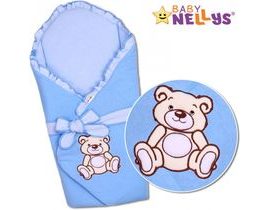 Baby Nellys Zavinovačka s výztuží Teddy Bear - jersey - modrá