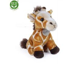 Plyšový žirafa, ktorý sedí 18 cm ekologicky priateľské