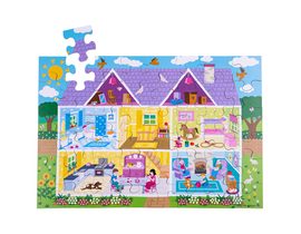 Bigjigs Toys Podlahové puzzle Domček 48dílků