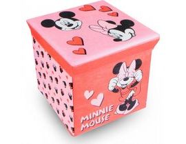 Úložný box na hračky Minnie růžová s víkem