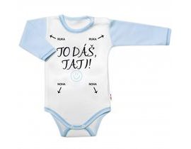 Body dlouhý rukáv s vtipným textem Baby Nellys, To dáš Tati!, vel. 62, kluk