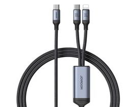 Kabel Speedy USB-C do USB-C + Lightning Joyroom SA21-1T2/ 100W / 1,5m (černý)