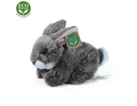 Plyšový králik tmavo šedá ležajúca 17 cm ekologicky priateľská
