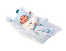 Llorens 63555 NEW BORN CHLAPEČEK - realistická panenka miminko s celovinylovým tělem - 35 cm