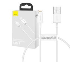 Kabel USB na Lightning řady Baseus Superior, 2,4 A, 0,25 m (bílý)