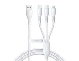 Kabel 3v1 USB Joyroom Starry Series USB-A na + Lightning + Type-C + Micro, 1,2 m (bílý)