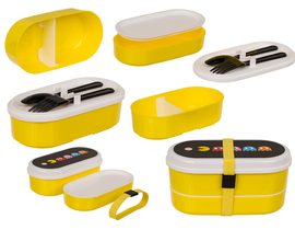 Krabička na oběd, Pac-Man, včetně vidličky a lžíc