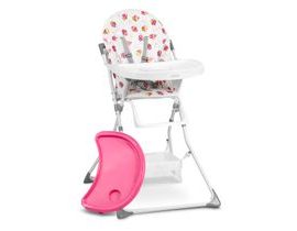 Jídelní židlička Eldo, růžovobílá