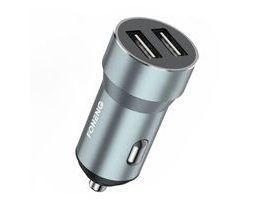Kovová nabíječka do auta s duálním USB Foneng C08 2,4 A (stříbrná)