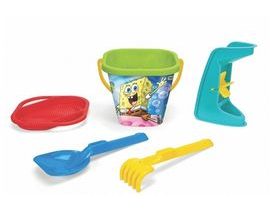 Sada na písek 5ks Sponge Bob plast 3 druhy v síťce 20x26x20cm 12m+ Wader