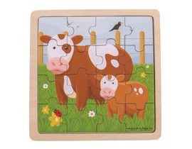 Bigjigs Toys puzzle - Kravička s teliatkom