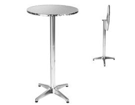 tectake 401489 hliníkový bistro stůl ø60cm skládací výškově nastavitelný