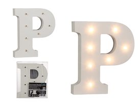 Osvetlené drevené písmeno P