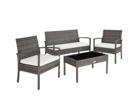 Tectake 401482 Garden Rattan Furniture Sparta 3+1