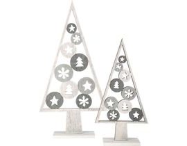 Small Foot Vianočné dekorácie stromček svetlý 2 ks