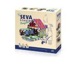 Stavebnice Seva Stavíme Bungalov plast 548 dílků v krabici 35x33x7cm