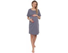 Dámská těhotenská/kojící noční košile Luna, šedá, Be MaaMaa