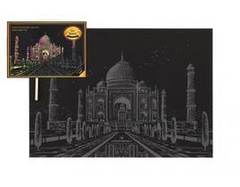 Škrabací obrázek barevný Taj Mahal 40,5x28,5cm A3 v sáčku