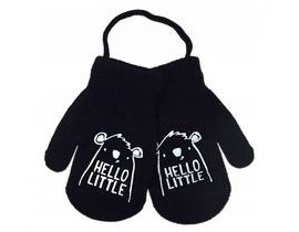 Zimní chlapecké rukavičky se šňůrkou Hello Little - černé, vel. 110