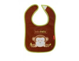 BOBO BABY Třívrstvý bavlněný bryndáček Opička - hnědý