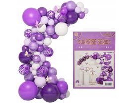 Velká sada balónků na girlandu fialovo-černo-bílá 120 ks