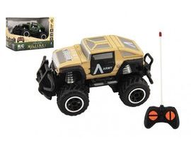 Auto RC mini vojenské SUV plast 14cm 27MHz na dálk. ovl. na bat. se světl. 2 barvy v krab. 16x12x10