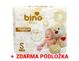 Dětské pleny BINO BABY PREMIUM S ( 3 - 8 kg), 60 ks + podložka