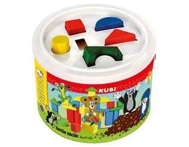 Dřevěné hračky - Kostky v kbelíku - Krtek