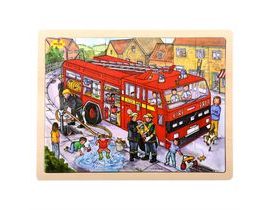 Bigjigs Toys Drevené puzzle hasiči 24 dielikov