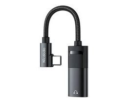 Adaptér USB-C na AUX mini jack 3,5 mm + USB-C, Mcdodo CA-1880 (černý)