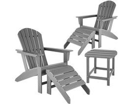 tectake 404621 2 zahradní židle se 2 podnožkami a stolem