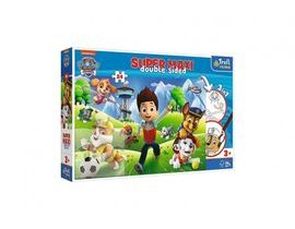 Puzzle 3v1 maxi oboustranné 24 dílků Dobrodružství Tlapkové patroly/Paw Patrol 60x40cm v krab. 40x27