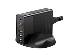 Nástěnná nabíječka Blitzwolf BW-S25, 75W, 3x USB + 3x USB-C (černá)